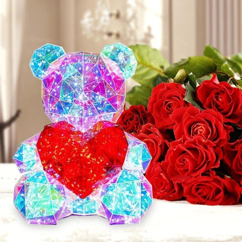 Glowing 3D Bear with Heart, Night Light – BearLove » Murzl Glowing 3D Bear with Heart, Night Light – BearLove