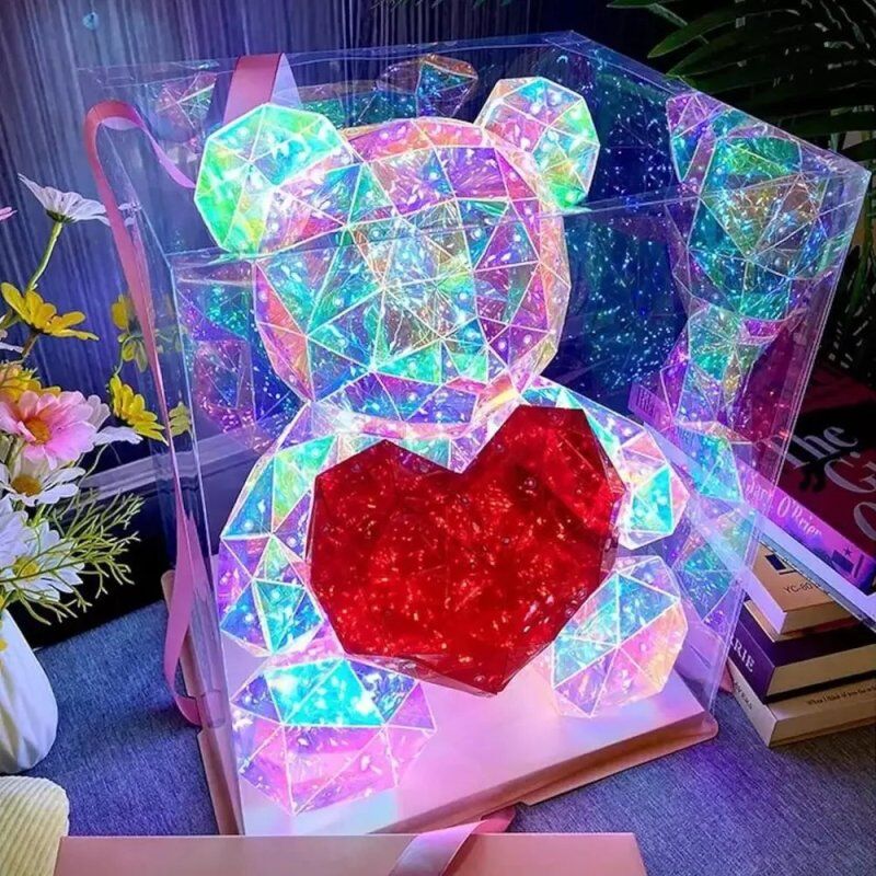 Glowing 3D Bear with Heart, Night Light – BearLove » Murzl Glowing 3D Bear with Heart, Night Light – BearLove