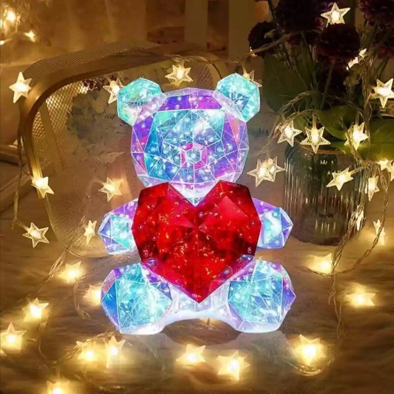 Glowing 3D Bear with Heart, Night Light – BearLove » Murzl Glowing 3D Bear with Heart, Night Light – BearLove