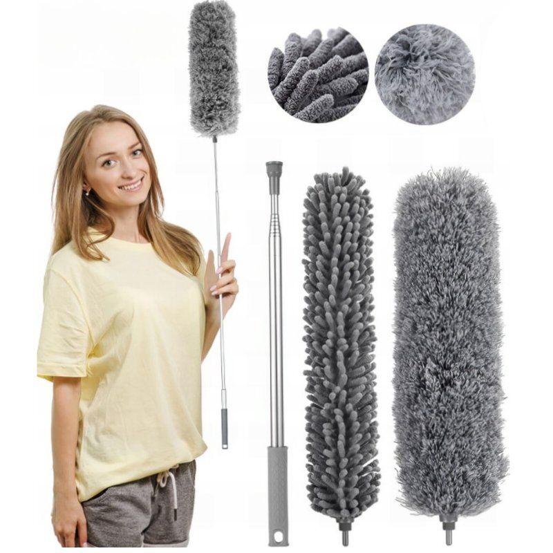 Dust brush with telescopic handle and two attachments - DustBrush » Murzl dust-brush-with-telescopic-handle